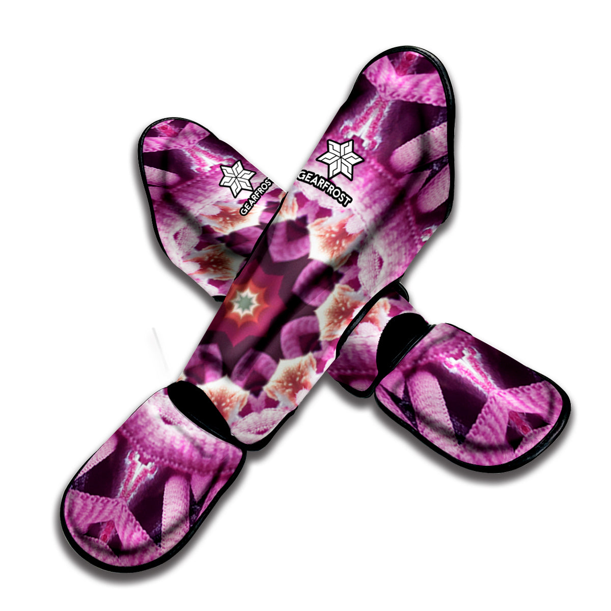 Pink Kaleidoscope Print Muay Thai Shin Guard