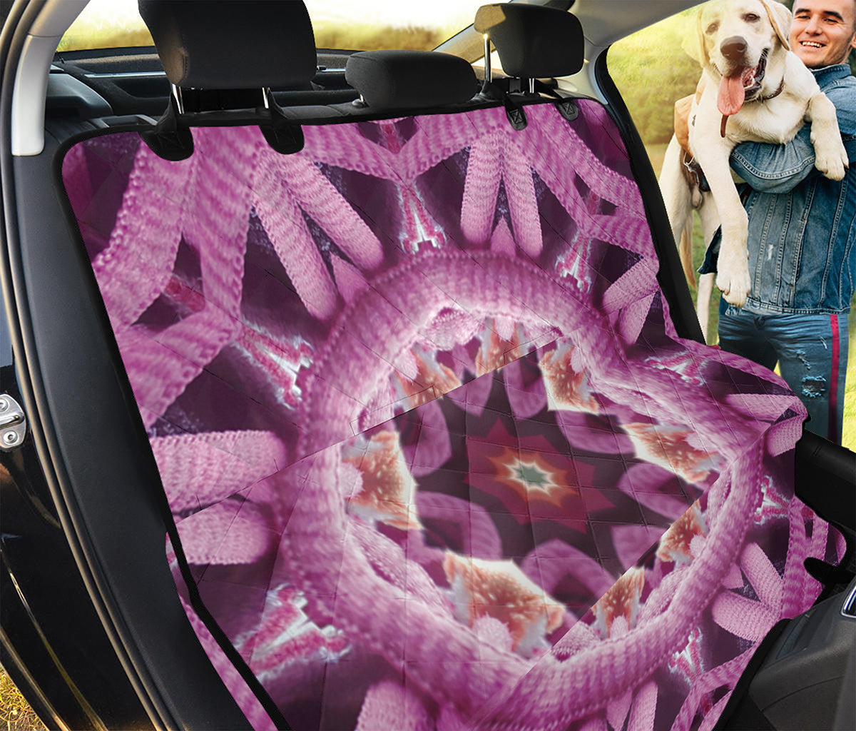 Pink Kaleidoscope Print Pet Car Back Seat Cover