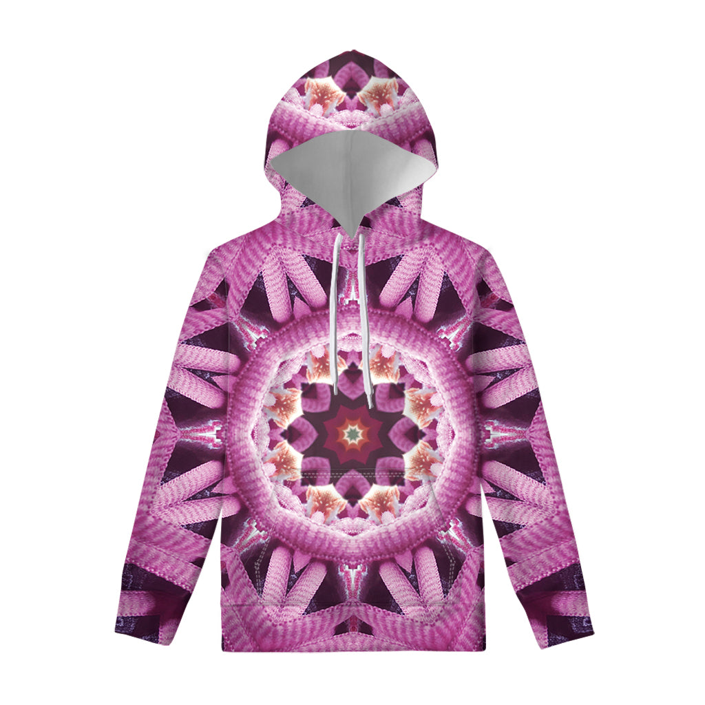 Pink Kaleidoscope Print Pullover Hoodie