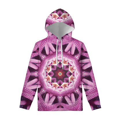 Pink Kaleidoscope Print Pullover Hoodie