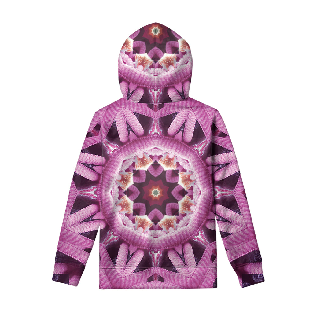 Pink Kaleidoscope Print Pullover Hoodie