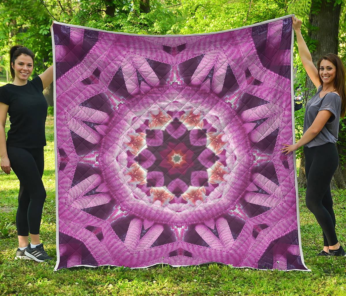 Pink Kaleidoscope Print Quilt
