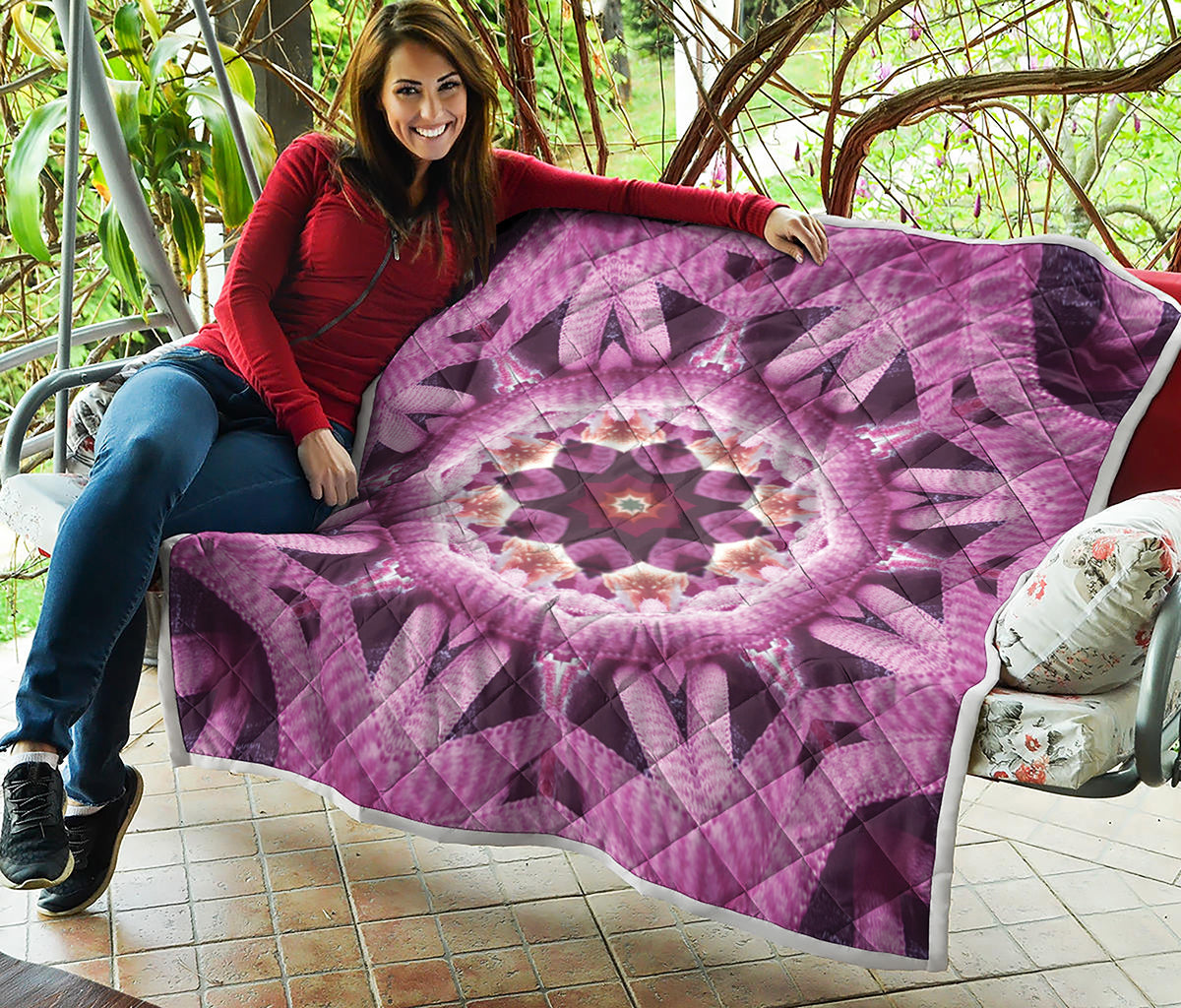 Pink Kaleidoscope Print Quilt