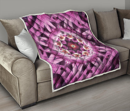 Pink Kaleidoscope Print Quilt