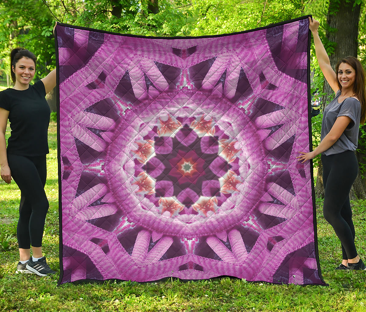 Pink Kaleidoscope Print Quilt