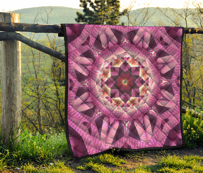 Pink Kaleidoscope Print Quilt