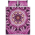 Pink Kaleidoscope Print Quilt Bed Set