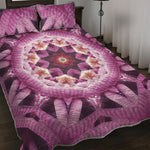 Pink Kaleidoscope Print Quilt Bed Set
