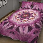 Pink Kaleidoscope Print Quilt Bed Set