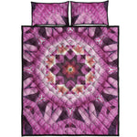 Pink Kaleidoscope Print Quilt Bed Set