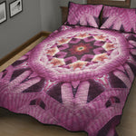 Pink Kaleidoscope Print Quilt Bed Set