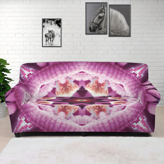 Pink Kaleidoscope Print Sofa Cover