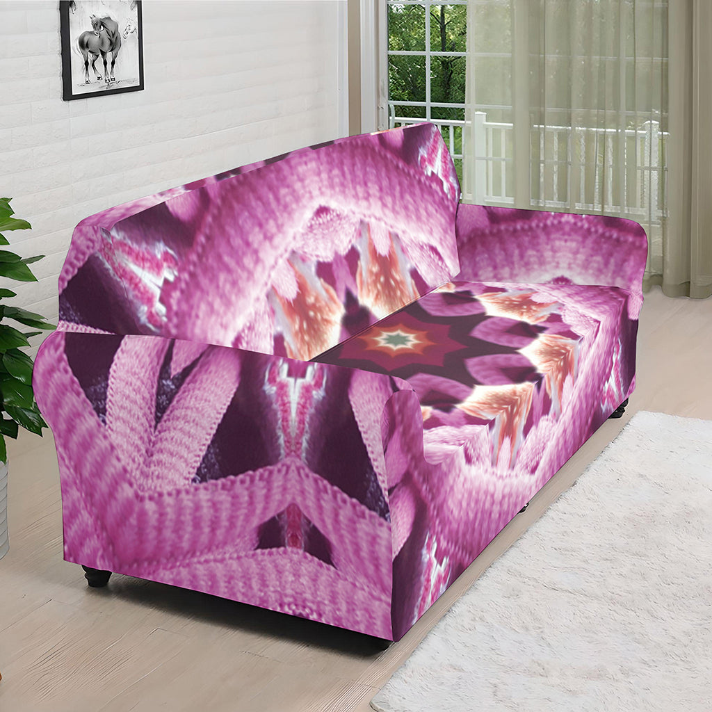 Pink Kaleidoscope Print Sofa Cover