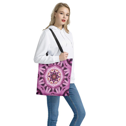 Pink Kaleidoscope Print Tote Bag