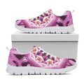 Pink Kaleidoscope Print White Running Shoes