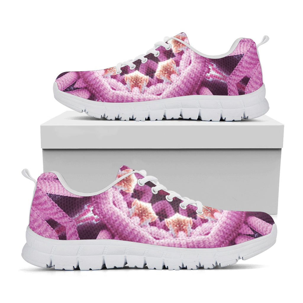 Pink Kaleidoscope Print White Sneakers