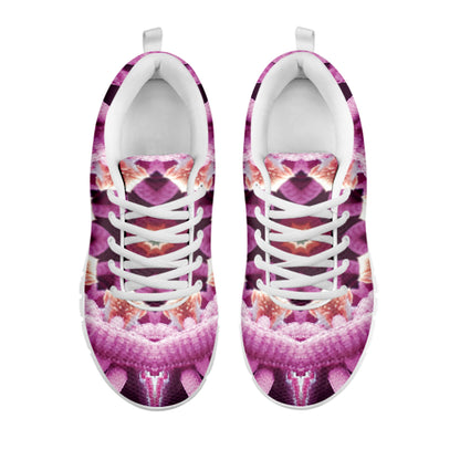 Pink Kaleidoscope Print White Sneakers
