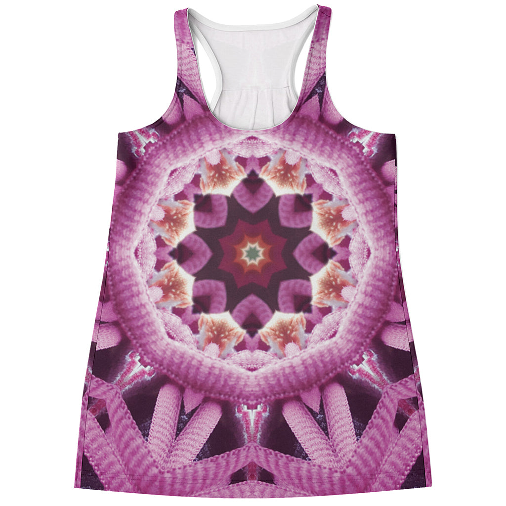 Pink Kaleidoscope Print Women's Racerback Tank Top