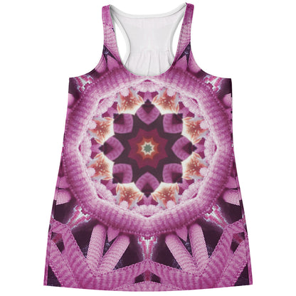 Pink Kaleidoscope Print Women's Racerback Tank Top