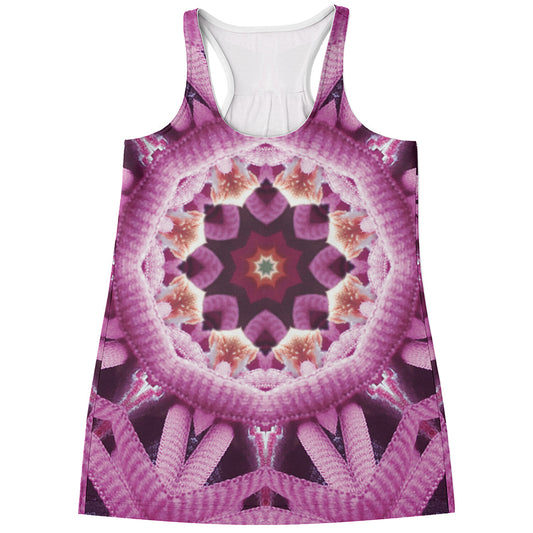 Pink Kaleidoscope Print Women's Racerback Tank Top