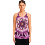 Pink Kaleidoscope Print Women's Racerback Tank Top