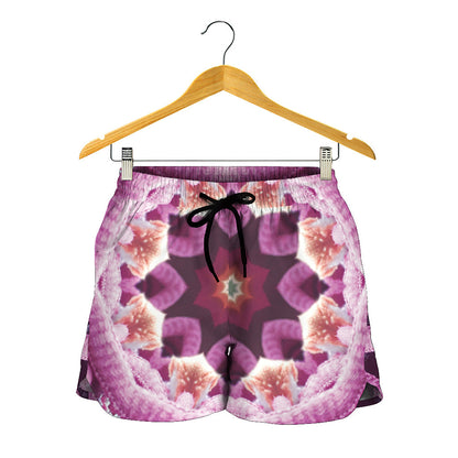 Pink Kaleidoscope Print Women's Shorts
