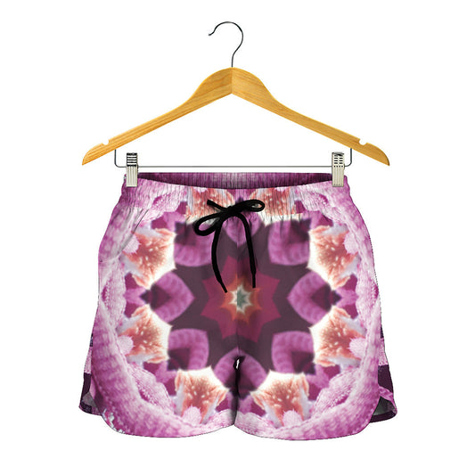 Pink Kaleidoscope Print Women's Shorts