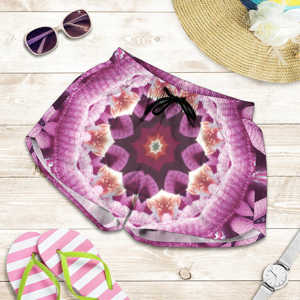Pink Kaleidoscope Print Women's Shorts