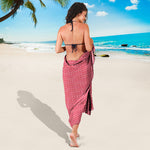Pink Knitted Pattern Print Beach Sarong Wrap