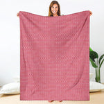 Pink Knitted Pattern Print Blanket