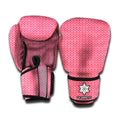 Pink Knitted Pattern Print Boxing Gloves