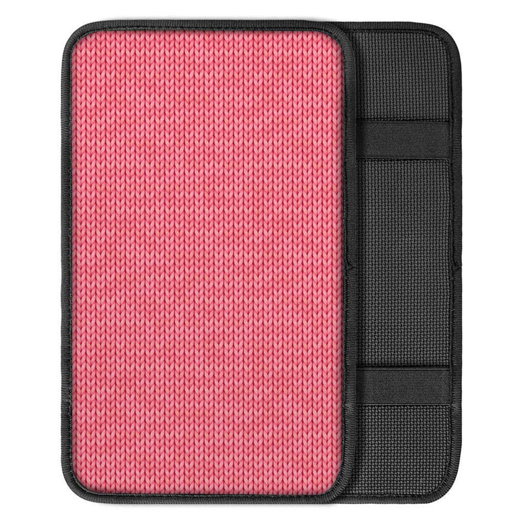 Pink Knitted Pattern Print Car Center Console Cover