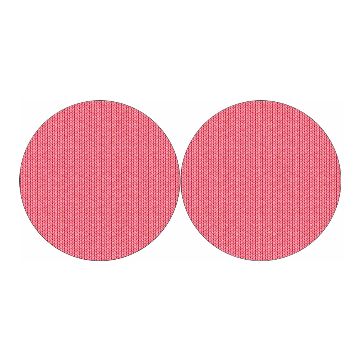 Pink Knitted Pattern Print Car Coasters