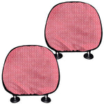 Pink Knitted Pattern Print Car Headrest Covers