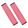 Pink Knitted Pattern Print Car Seat Belt Covers