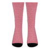 Pink Knitted Pattern Print Crew Socks