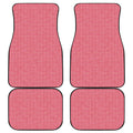 Pink Knitted Pattern Print Front and Back Car Floor Mats