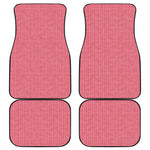 Pink Knitted Pattern Print Front and Back Car Floor Mats