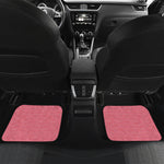 Pink Knitted Pattern Print Front and Back Car Floor Mats