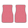 Pink Knitted Pattern Print Front Car Floor Mats