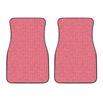 Pink Knitted Pattern Print Front Car Floor Mats