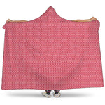 Pink Knitted Pattern Print Hooded Blanket