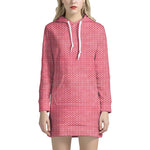 Pink Knitted Pattern Print Hoodie Dress