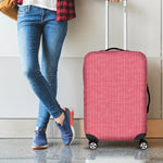 Pink Knitted Pattern Print Luggage Cover