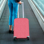 Pink Knitted Pattern Print Luggage Cover