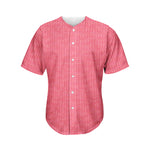 Pink Knitted Pattern Print Men's Baseball Jersey