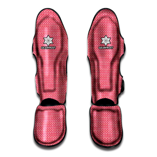 Pink Knitted Pattern Print Muay Thai Shin Guard