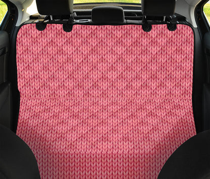 Pink Knitted Pattern Print Pet Car Back Seat Cover