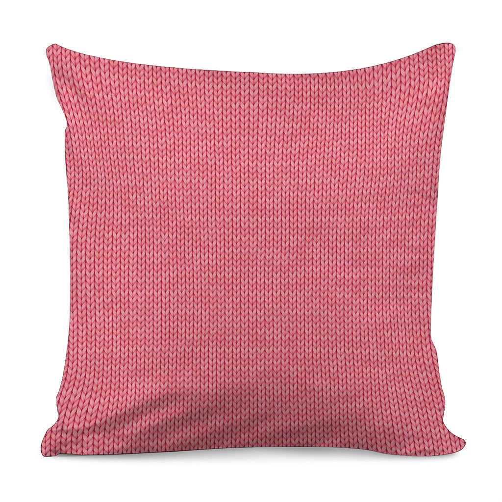 Pink Knitted Pattern Print Pillow Cover