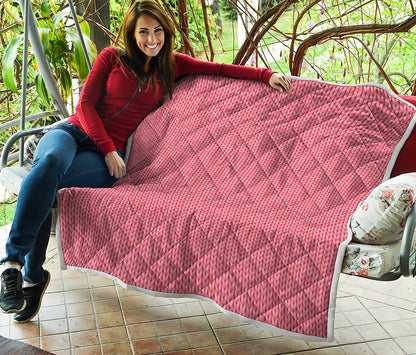 Pink Knitted Pattern Print Quilt
